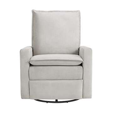 Oxford Baby Uptown Upholstered Swivel Glider & Recliner Nursery Chair, Sand