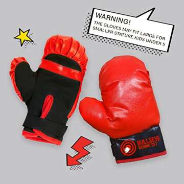 Whoobli Punching Bag for Kids Incl Boxing Gloves | 3-10 Years Old Adjustable Kids Punching Bag with Stand | Boxing Bag Set Toy for Boys & Girls (Red Black)