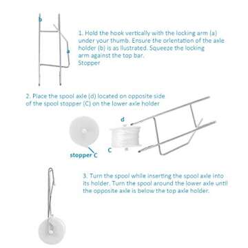 20 Pack Tomato Trellis Roller Hooks with 49.2FT String for Tomato,Plant, Greenhouse,Flower Vine Twine Crop Trellis Kit Plant Roller Hook