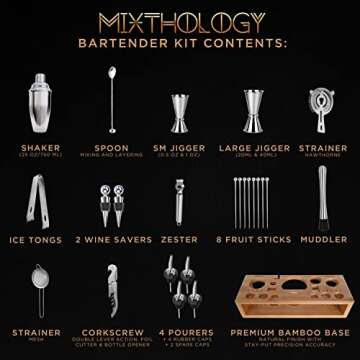 Mixology Bartender kit | 31 Piece Professional Bartender Set by Mixthology - bar Tools, Accessories,...