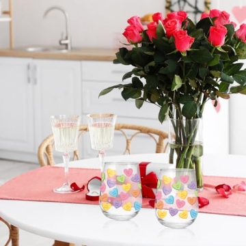 Whaline Valentine's Day Stemless Wine Glasses 17oz