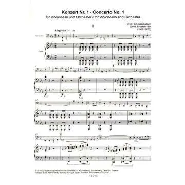 Shostakovich Cello Concerto No. 1 Op. 107 Solo & Piano Edition