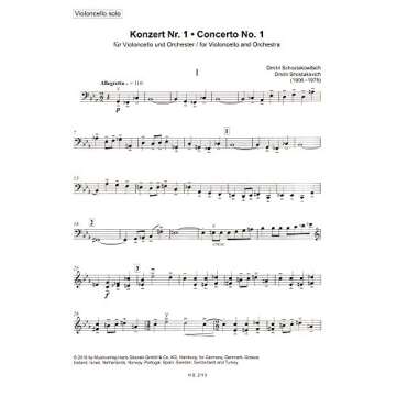 Shostakovich Cello Concerto No. 1 Op. 107 Solo & Piano Edition