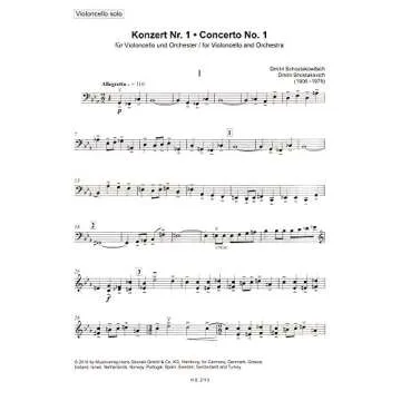 Shostakovich Cello Concerto No. 1 Op. 107 Solo & Piano Edition