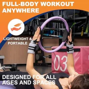 Pilates Ring Circle and Pilates Ball Set, 12 Inch&14Inch Magic Circle Pilates Ring,9 Inch Small Exercise Ball,Resistance Bands Set, Home Pilates Equipment for Women (Pink & Purple Ring Circle)