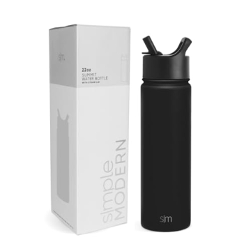 Simple Modern Insulated Water Bottle 22oz Midnight Black