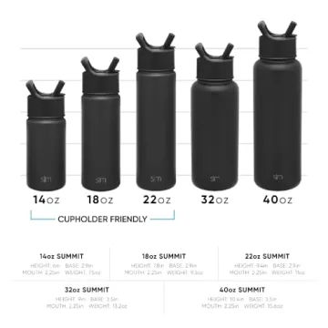 Simple Modern Insulated Water Bottle 22oz Midnight Black