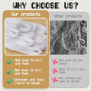 10 Skeins White Embroidery Floss for Creative Projects