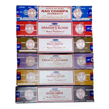 Set of 6 Pieces-Assorted Nag Champa,Dragon's Blood,Palo Santo,French Lavender,Sandalwood,Good Vibes
