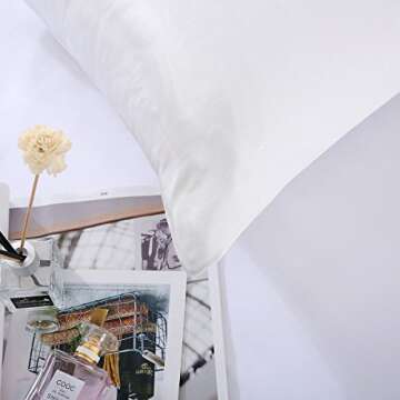 SLPBABY 100% Natural Pure Silk Pillowcase for Hair and Skin, Both Side 19 Momme Silk, Luxury Smooth Satin Pillowcase Cover with Hidden Zipper (King, Ivory)