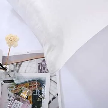 SLPBABY 100% Natural Pure Silk Pillowcase for Hair and Skin, Both Side 19 Momme Silk, Luxury Smooth Satin Pillowcase Cover with Hidden Zipper (King, Ivory)