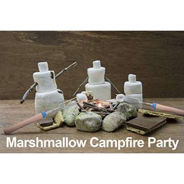 Y-me Marshmallow Roasting Sticks, Smores Sticks for Fire Pit, Smores Kit for Fire Pit, Smores Skewers for Fire Pit, Marshmallow Sticks for Campfire, Hot Dog Sticks for Campfire, Set of 8, 32 Inch