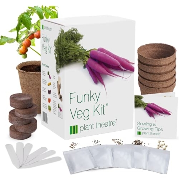 Plant Theatre Funky Vegetable Garden Starter Kit - Grow Kit with 6 Unique Varieties of Vegetable See...