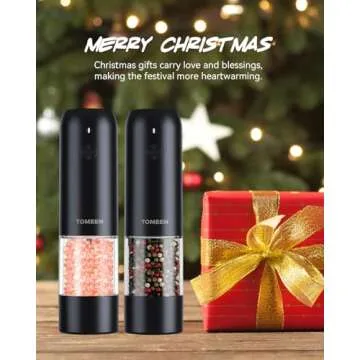 Upgraded Electric Salt and Pepper Grinder Set - Rechargeable with LED Lights and Adjustable Coarsene...
