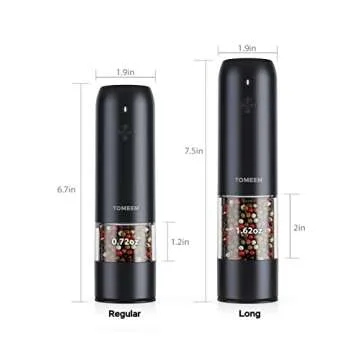 TOMEEM Rechargeable Electric Salt and Pepper Grinder Set