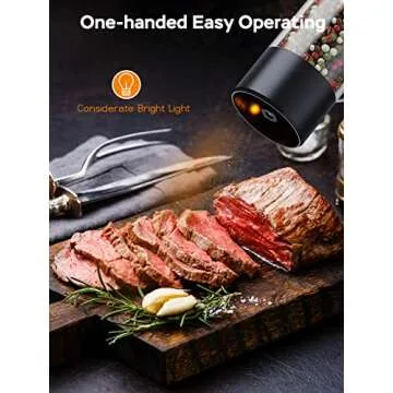 TOMEEM Rechargeable Electric Salt and Pepper Grinder Set