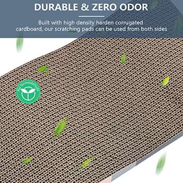 Adolug Cat Scratch Pad, Cardboard with Premium Reversible Textures Design, Corrugated and Zero Odor Scratcher with Catinp and Mini Toy(3PCS)