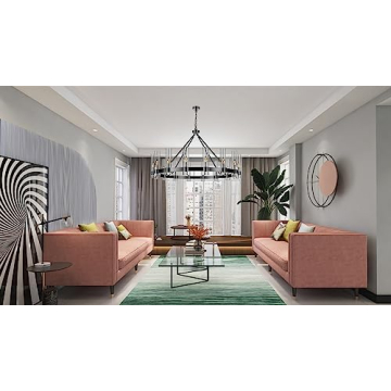 AEULYTIR 48 Inch Black Wagon Wheel Chandelier