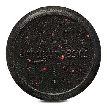 Amazon Basics High-Density Round Foam Roller for Exercise and Recovery - 18-inch, Red Speckled