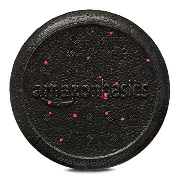 Amazon Basics High-Density Round Foam Roller for Exercise and Recovery - 18-inch, Red Speckled