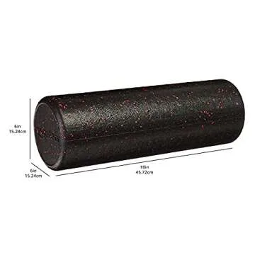 Amazon Basics High-Density Round Foam Roller for Exercise and Recovery - 18-inch, Red Speckled