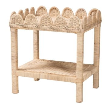 Bali & Pari Sumana Scallop Side Table - Natural Rattan