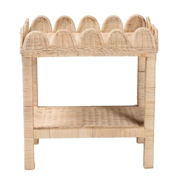 Bali & Pari Sumana Scallop Side Table - Natural Rattan