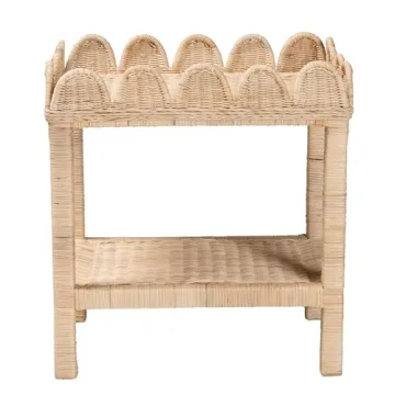 Bali & Pari Sumana Scallop Side Table - Natural Rattan