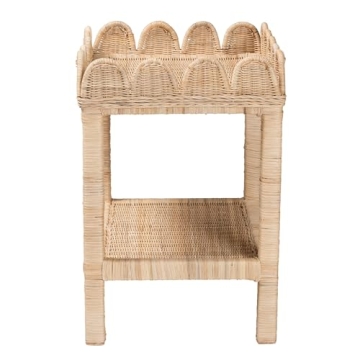 Bali & Pari Sumana Scallop Side Table - Natural Rattan