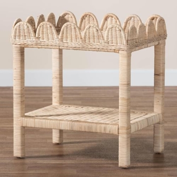 Bali & Pari Sumana Scallop Side Table - Natural Rattan