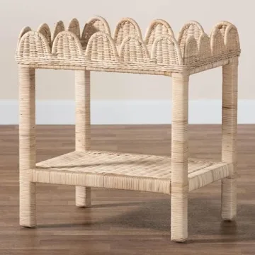 Bali & Pari Sumana Scallop Side Table - Natural Rattan