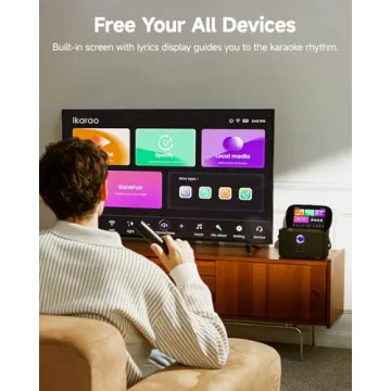 Portable Karaoke Machine with Screen and Mics