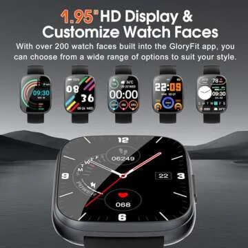 Puqo Smart Watch for Men Women Bluetooth Call, 1.95" HD Touch Screen Fitness Watch with Sleep Heart Rate Monitor, 100+ Sports Modes, IP68 Waterproof Activity Trackers for Android iOS, Black