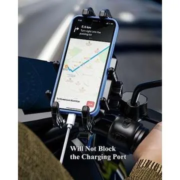 BRCOVAN Motorcycle Phone Holder with Vibration Dampener & High-Speed Secure Lock, Anti-Theft Motorcycle Phone Mount Handlebar Cellphone Holder for Bike Bicycle Scooter ATV Fit 5.4''-7.2'' Smartphones