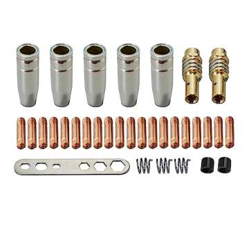RIVERWELD MB15 15AK Contact Tip M6 0.030" 0.8mm & Tips Holder Diffuser & Shield Cup & for MIG Welding Torch 33pcs