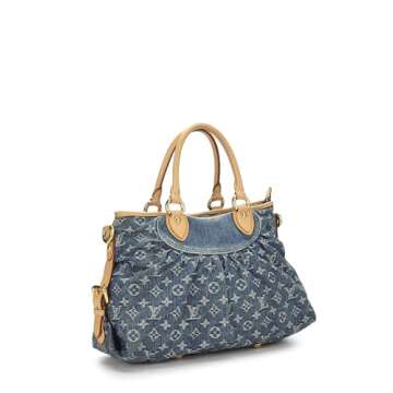 Louis Vuitton, Pre-Loved Blue Denim Monogram Neo Cabby MM, Blue