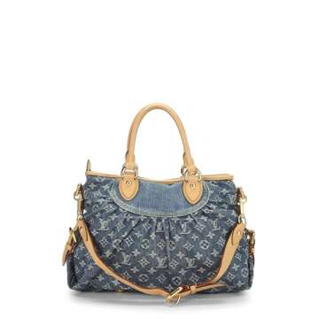 Louis Vuitton, Pre-Loved Blue Denim Monogram Neo Cabby MM, Blue