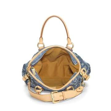 Louis Vuitton, Pre-Loved Blue Denim Monogram Neo Cabby MM, Blue