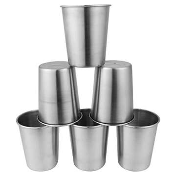 EVERMARKET Eco-Friendly 6 Pack Stainless Steel Cups