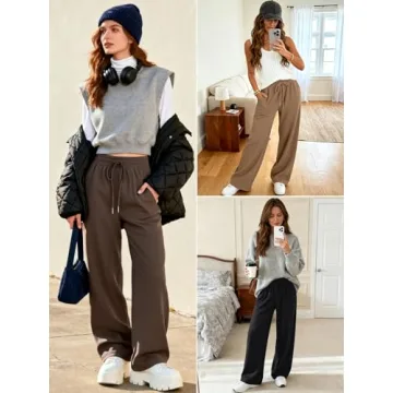 Trendy Queen Women's Wide Leg Sweatpants with Pockets