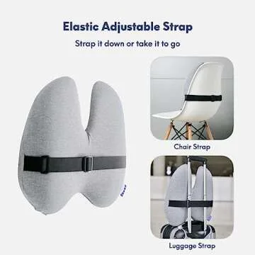 C CUSHION LAB Extra Dense Lumbar Pillow - Patented Ergonomic Multi-Region Firm Back Support for Lower Back Pain Relief - Lumbar Support Cushion with Strap for Office Chair, Car, Sofa - Wellness Green