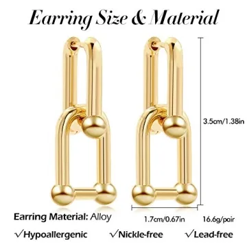 Stylish Sloong Gold Plated Chunky Hoop Earrings for Women