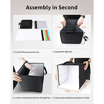 Glendan 12 Inch Portable Photo Light Box with LED Lights