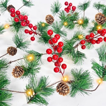 10Ft Prelit Christmas Garland with LED Lights Battery Operated