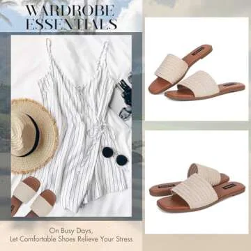 Tscoyuki Stylish Raffia Flat Sandals for Women