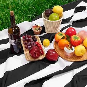 ASPMIZ Black & White Waterproof Tablecloth for Dining Spaces