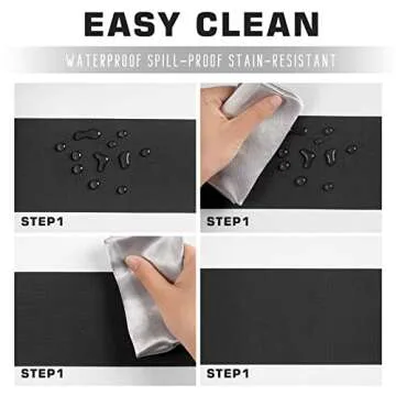 ASPMIZ Black & White Waterproof Tablecloth for Dining Spaces