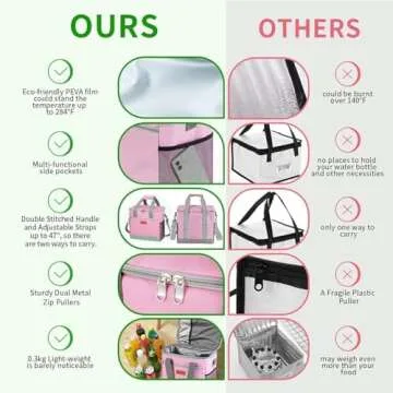 iknoe Large Cooler Bag Collapsible, 15L Insulated Bags, Leakproof Lunch Cooler Tote with Multi-Pockets for Adult, Insulated Lunch Box for Beach, Picnic,Work, Pink 24-Can