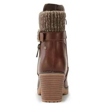 Hawkwell Women's Zipper Chunky Heel Ankle Booties