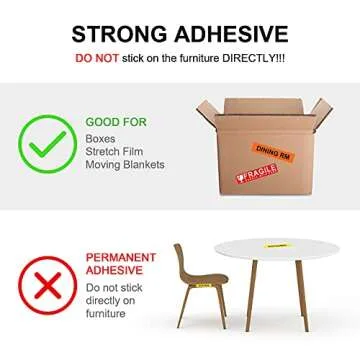 Misofuki 1440 Pcs 1"x4.5" Color Coded Moving Labels with 4 Bedroom Labels for Boxes, 24 Rolls Moving Stickers for Boxes, Packing Labels for Moving Boxes, Moving Labels for Boxes Color Coded